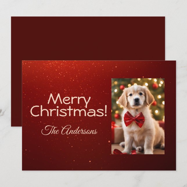 Chien de Noël 11, Joyeux Noël, carte de Noël (Devant / Derrière)