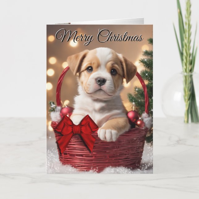 Chien de Noël Chien de Fête Carte (Devant)