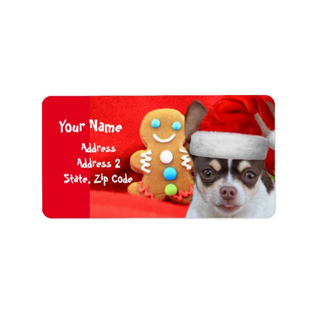 Chien de Noël Chihuahua Étiquettes de adresse (Devant)