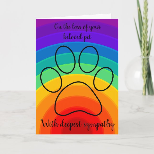 Chien de patte arc-en-ciel ou carte de sympathie p (Devant)