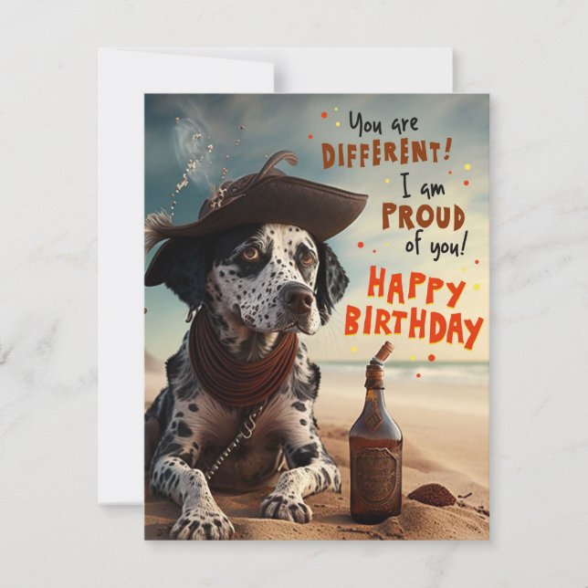 Chien de Pirate Dalmatien Joyeux carte d'anniversa (Devant)