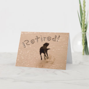 Chien de plage de Faire-part de retraite