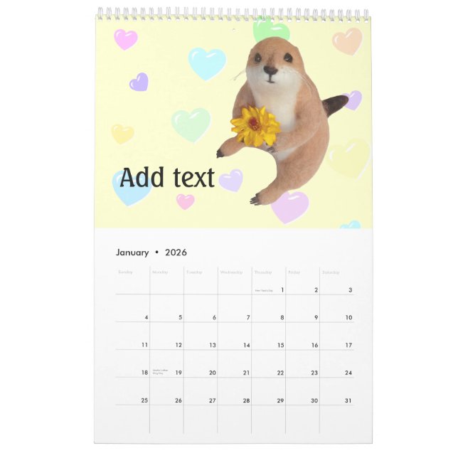 chien de prairie , Calendrier (Jan 2026)