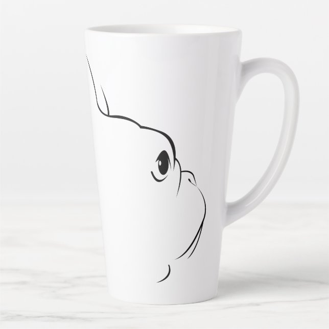 Chien de taule français Silhouette Latte Mug (Droite)