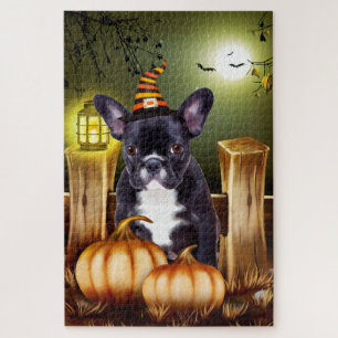 Chien de taureau français Halloween Jigsaw Puzzle