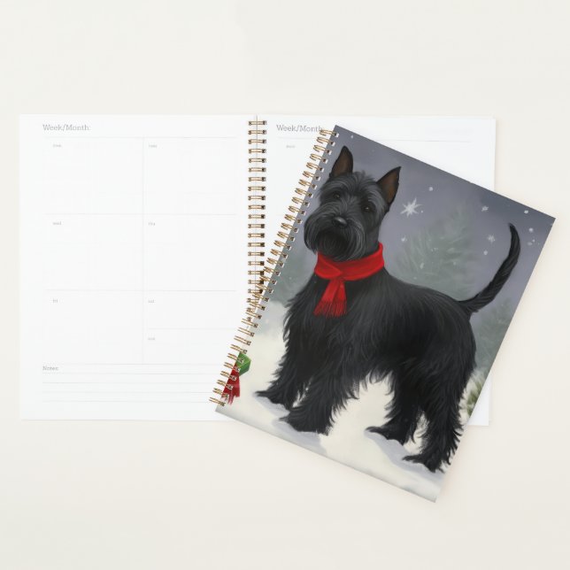 Chien de Terrier écossais en Noël de neige (Devant avec enveloppe)