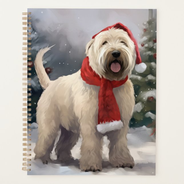 Chien de Terrier rouillé en Noël de neige (Devant)