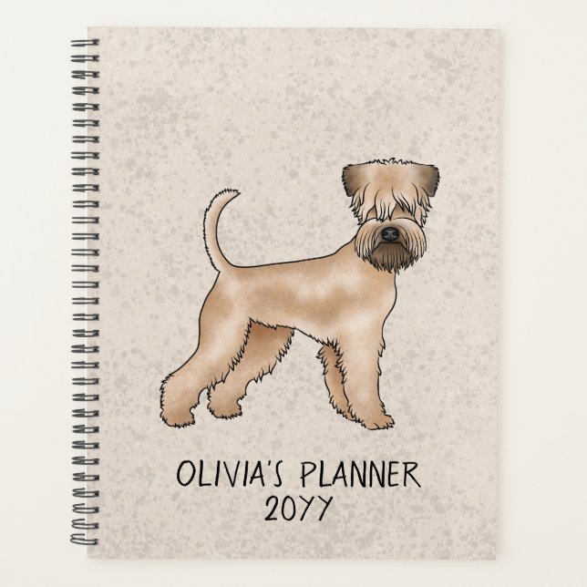 Chien De Terrier Roulé Sur Le Beige Avec Texte (Devant)