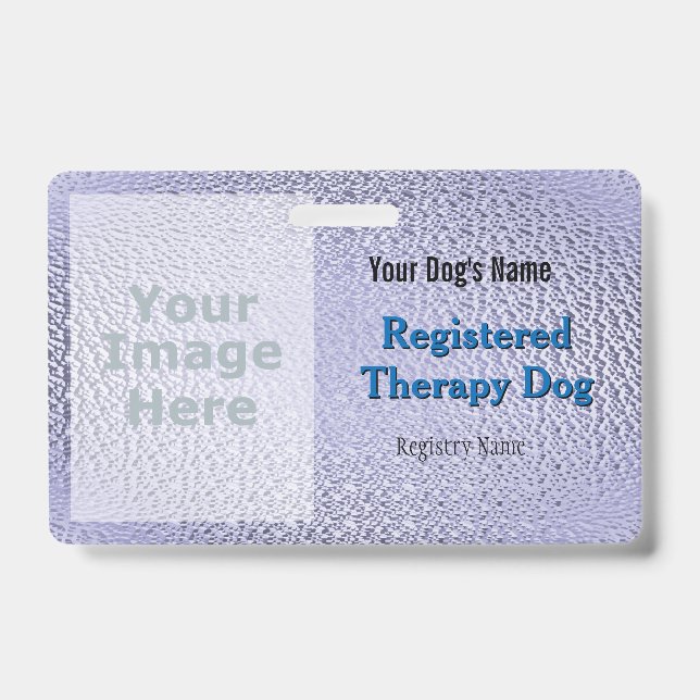 Chien de Thérapie Enregistré - Badge Violet (Avant)