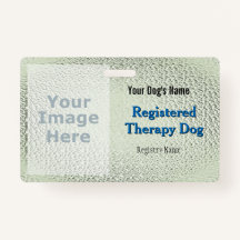 Chien de thérapie homologué - Badge vert clair