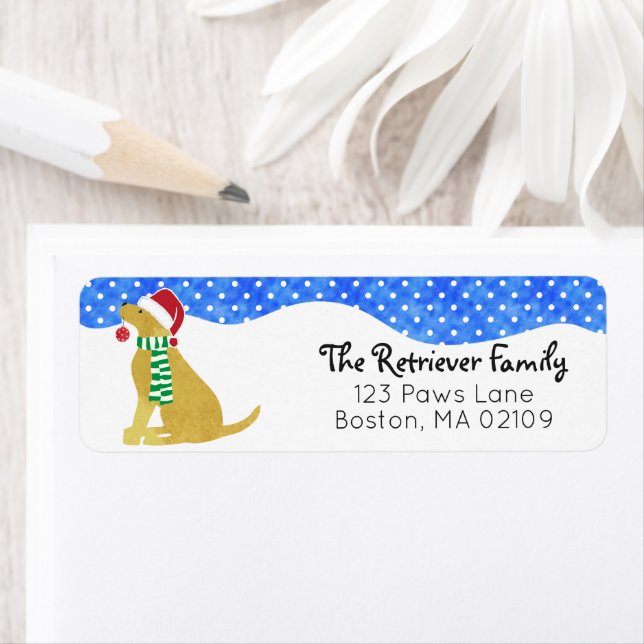 Chien de vacances Noël Golden Retriever (En situation)