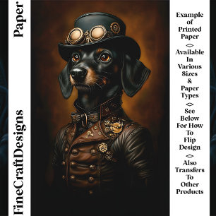 Chien de Vienne Teckel Steampunk Papier Craft CR5