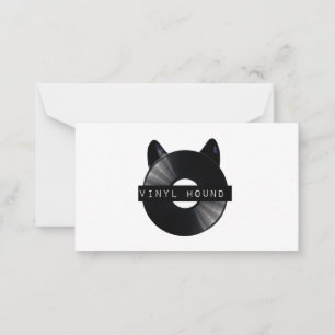 Chien de vinyle 3,5" x 2" à plat carte de note