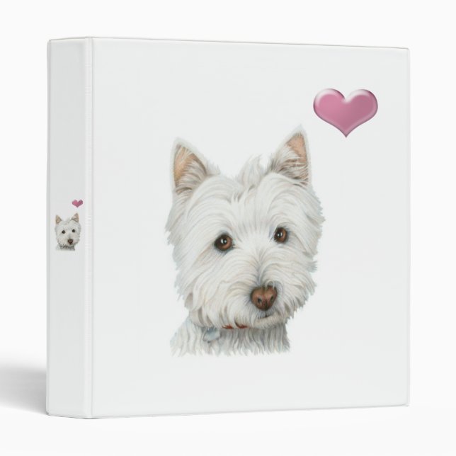 Chien de Westie et classeur mignons d'Avery de (Devant/Côté)