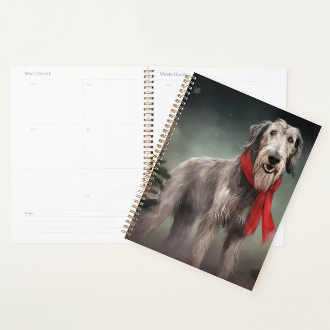 Chien de Wolfhound à Noël de neige (Devant avec enveloppe)