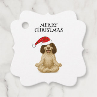 Chien de yoga de Noël votre texte favori étiquette
