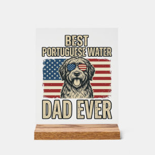 Chien d'eau portugais Papa Patriotique Vintage