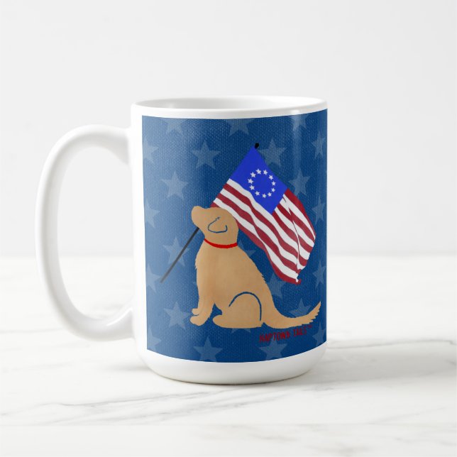 Chien d'or du Patriotique Retriever Chien Mug Drap (Gauche)