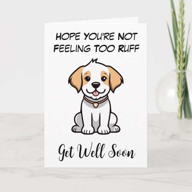 chien drôle obtenir bien bientôt cartes (Devant)