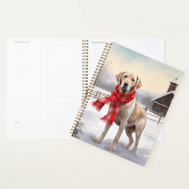 Chien du Labrador à Noël de neige (Devant avec enveloppe)