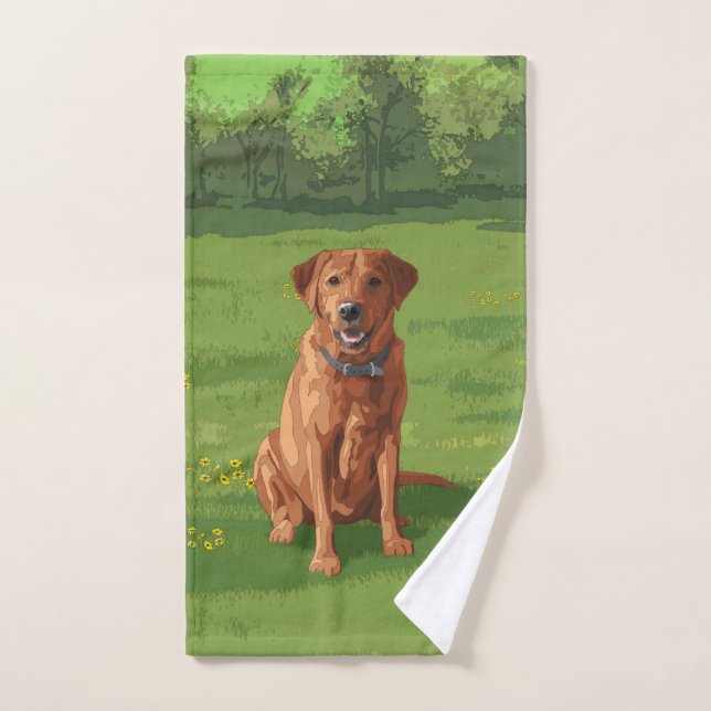 Chien du Labrador jaune rouge renard (Serviette à main)