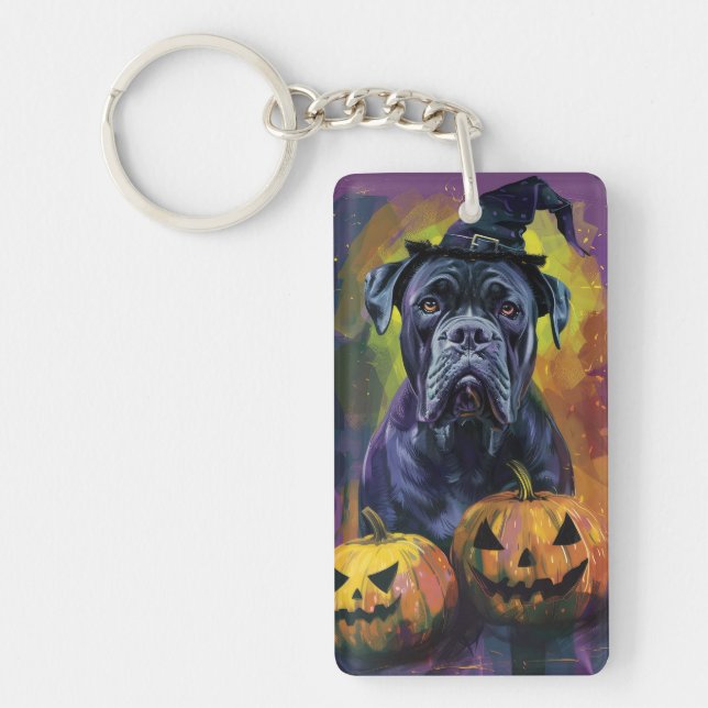Chien éffrayant Bullmastiff Halloween sorcière et  (Devant)