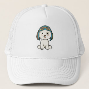 Chien en Aviateur avec Casquette et lunettes