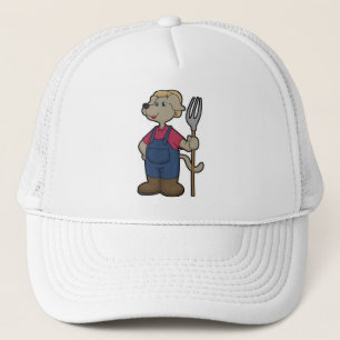 Chien en fermier avec Rake & Casquette