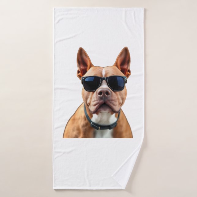 Chien en lunettes de soleil Serviette de bain (Serviette de bain)
