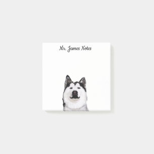 Chien enroué heureux, note de post-it nommée