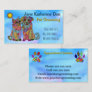 Chien et chat animal de compagnie Grooming Cartes 
