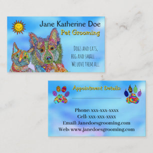 Chien et chat animal de compagnie Grooming Cartes 