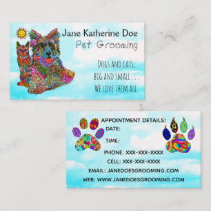 Chien et chat animal de compagnie Grooming Cartes