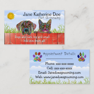 Chien et chat animal de compagnie Grooming Cartes 