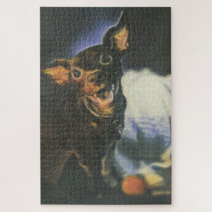Chien Et Son Puzzle De Jouet