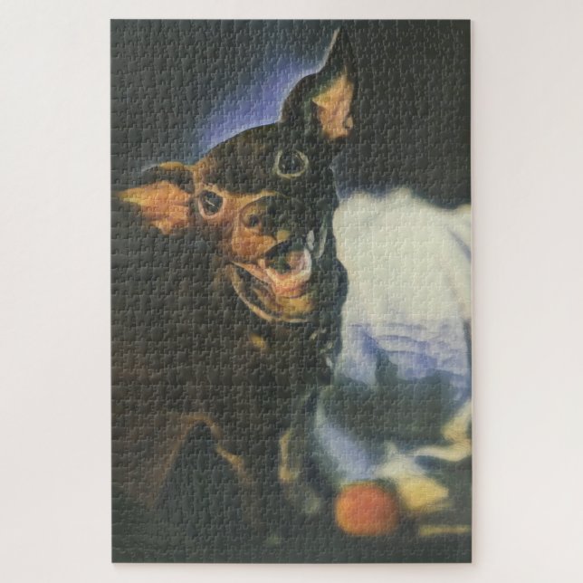 Chien Et Son Puzzle De Jouet (Vertical)