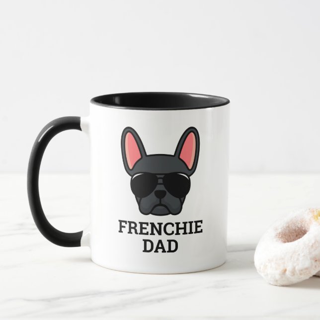 Chien Français Noir Chien Français Mug Papa Mug (Avec donut)