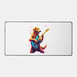 Chien Golden Retriever Jouant de la Guitare Électr