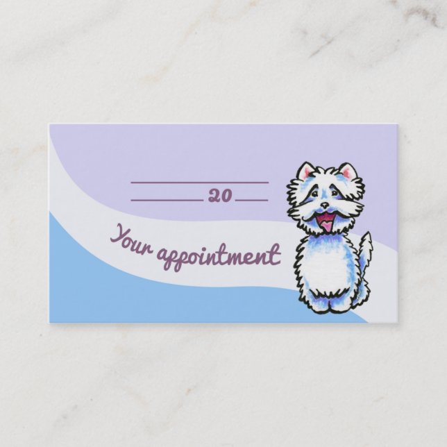 Chien Groomer Chic Westie Carte de rendez-vous (Devant)