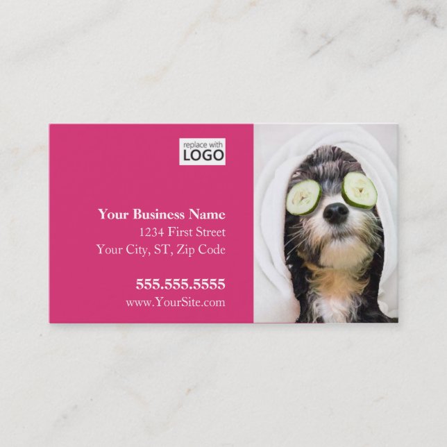 Chien Grooming Cartes de visite - Conception Spa (Devant)