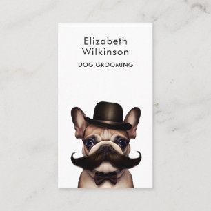 Chien Grooming Funny Français Bulldog Carte de vis