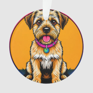 Chien Heureux Avec un Collier Coloré
