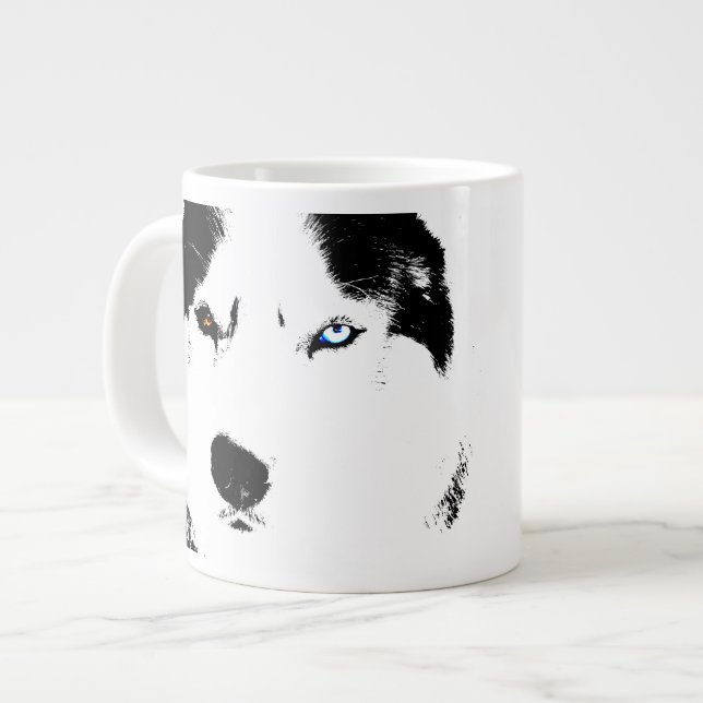 Chien Husky Café Mug Sibérie Husky Sleg Chien Coup (Devant gauche)
