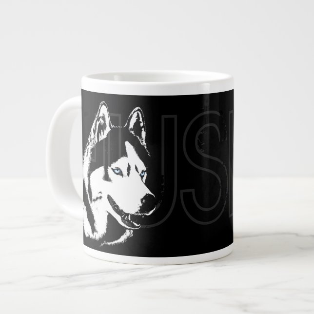 Chien Husky Café Mug Sibérie Husky Sleg Chien Coup (Devant gauche)