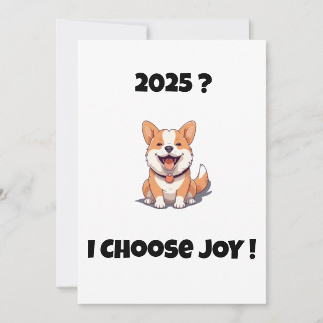 Chien joyeux 2025 ? JE CHOISIS LA JOIE Carte (Devant)