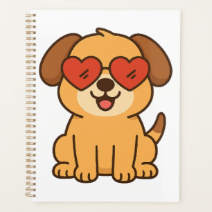 Chien joyeux avec lunettes de soleil à cœur, conce