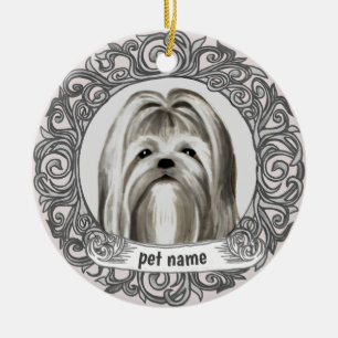 Chien maltais adorant la mémoire ornement
