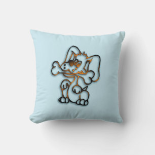 Chien mignon avec Coussin bleu os