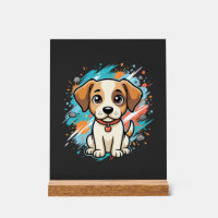 Chien mignon éclaboussure de peinture Art vectorie