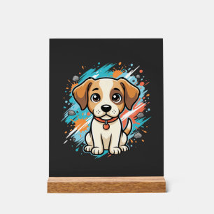 Chien mignon éclaboussure de peinture Art vectorie